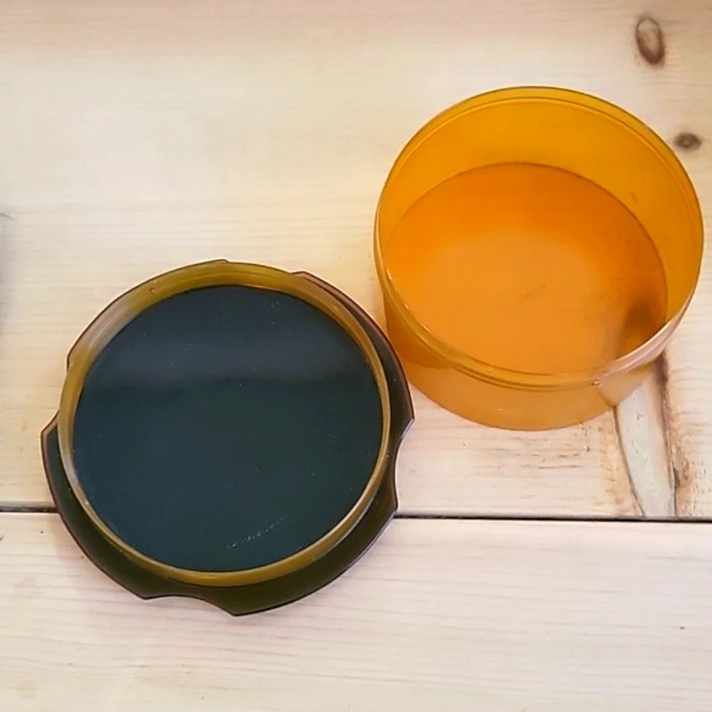 Vintage Celluloid Lucite Vanity Powder Jar